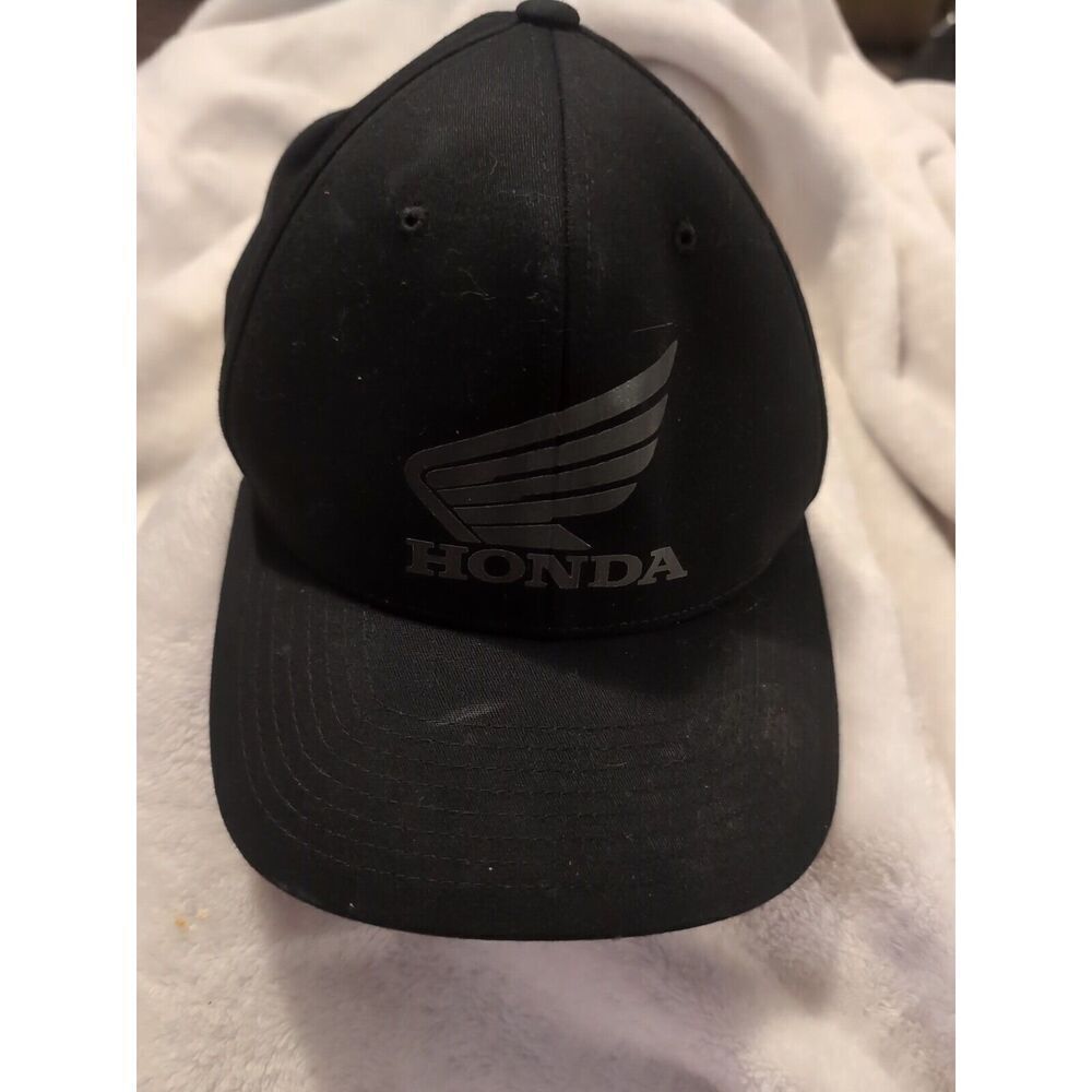 Honda Fox Racing Flex-Fit Hat Size L/XL Black Motocross Motorcycle Dirtbike